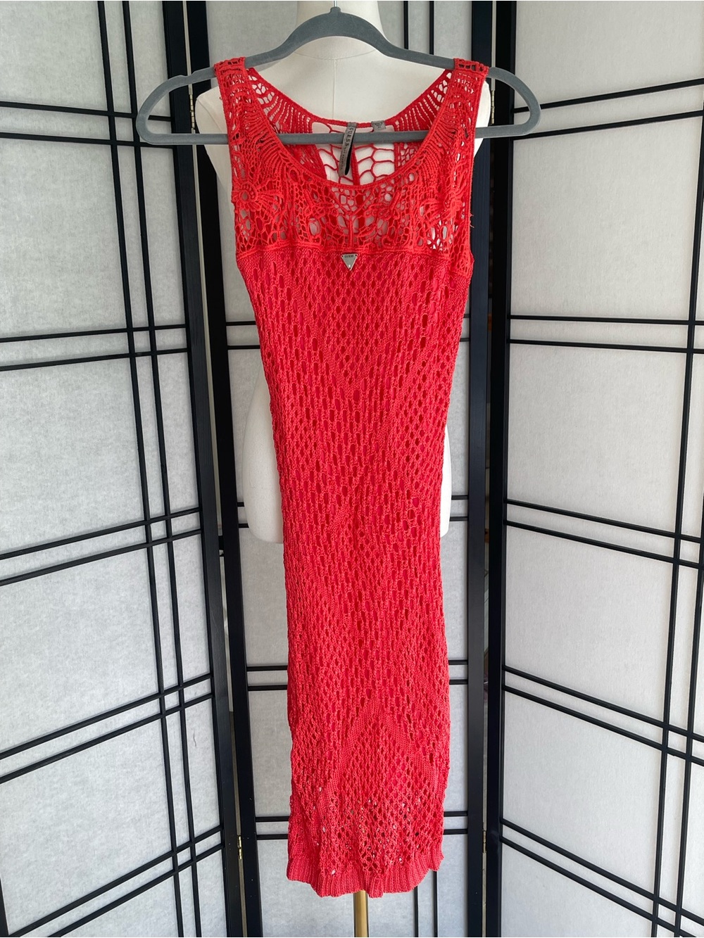 Guess Coral Crochet Knit Sleeveless Dress XS